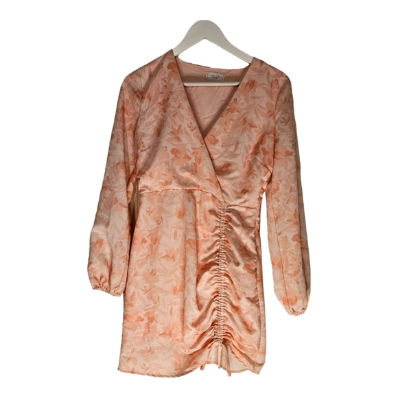 Sage Dresses & Skirts - Sage the Label Pink Floral Mini Dress with Adjustable Runched hem Medium